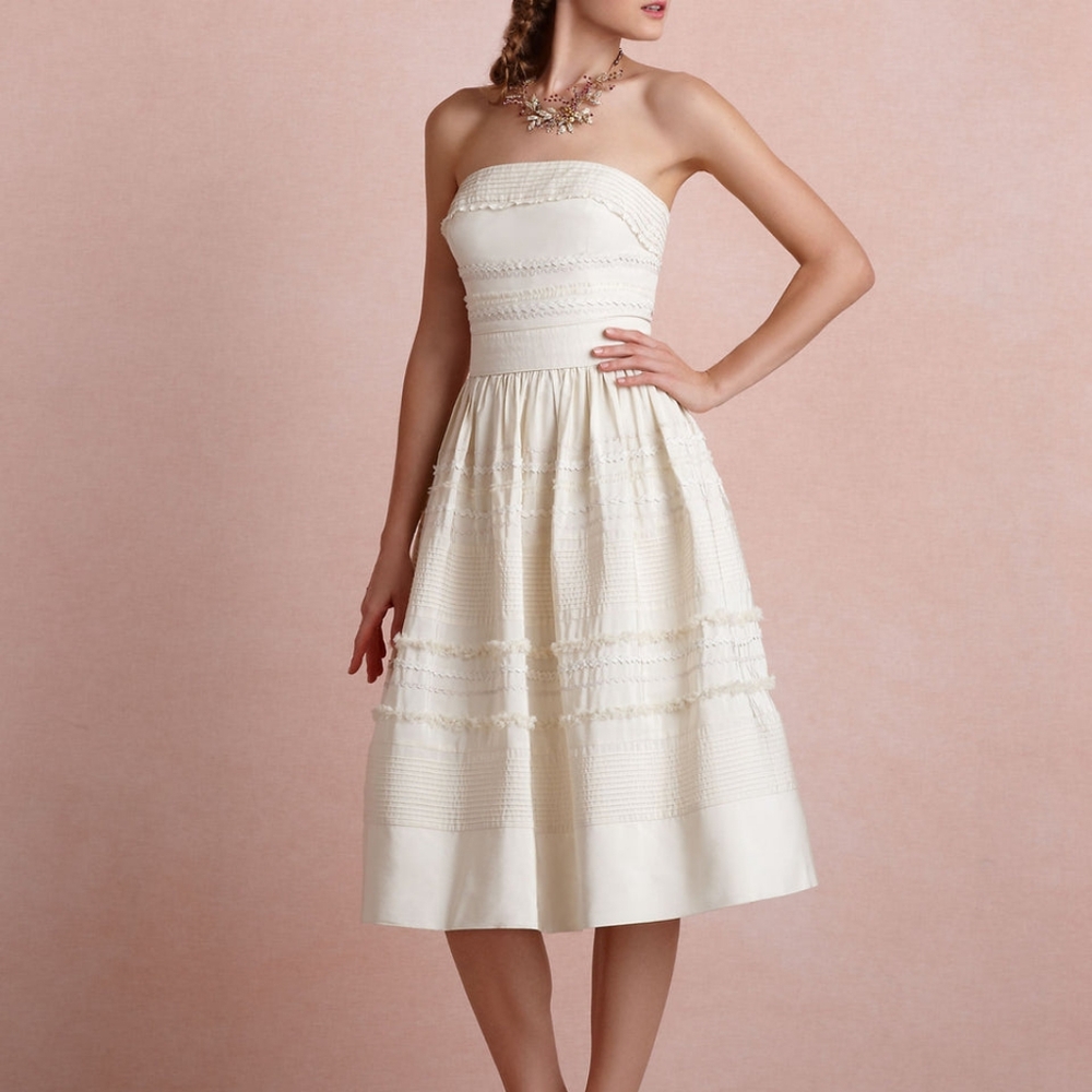 BHLDN Strapless Cream Wedding Dress